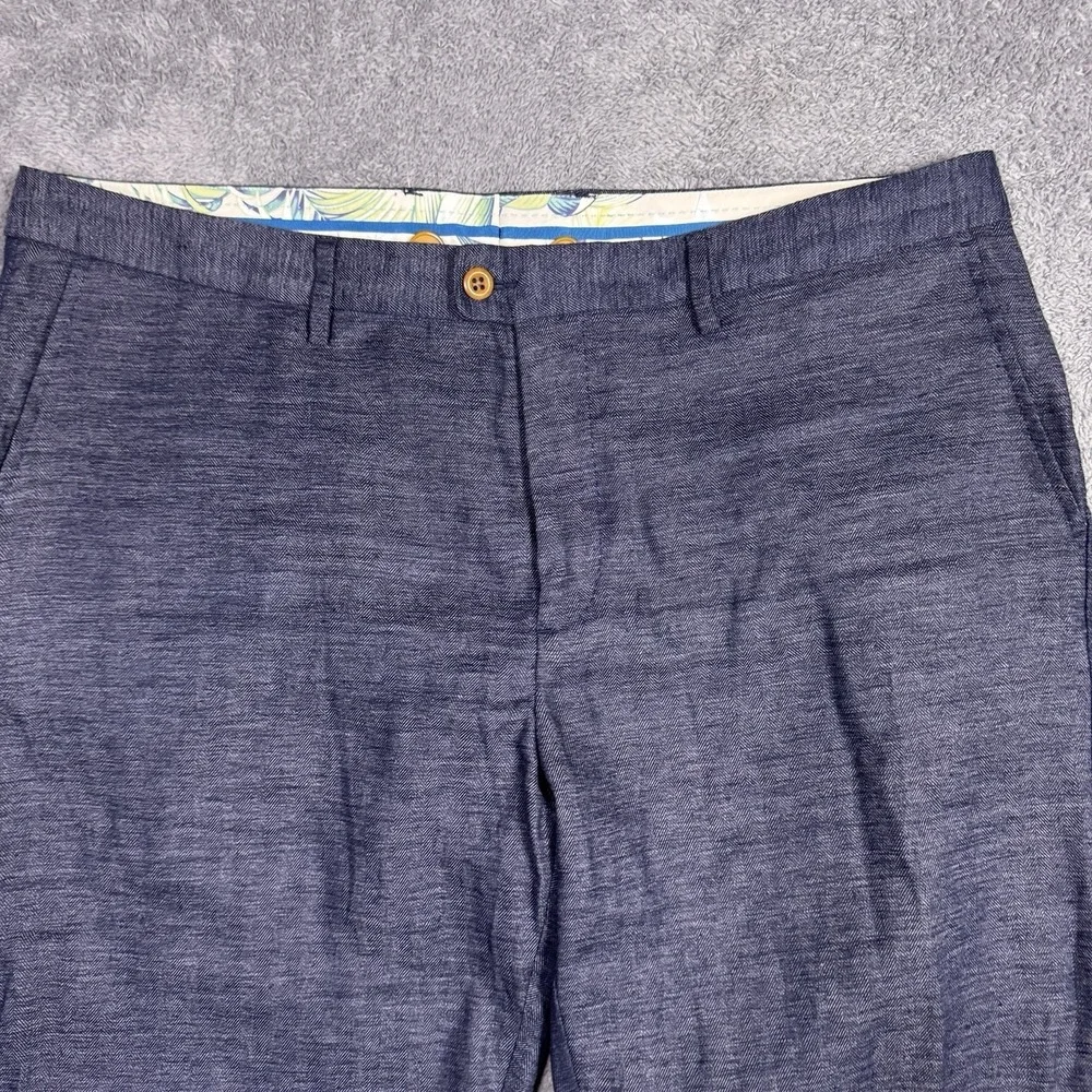Tommy Bahama Pants Mens 42x26 Linen Herringbone Chino Trouser Suspenders Beach